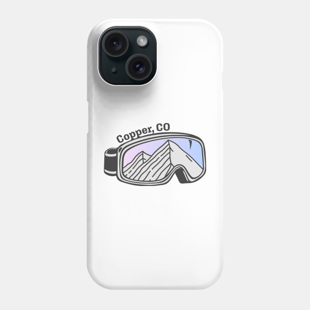 Sunset Mountain Ski Goggles | Copper Mountain, Colorado Phone Case by KlehmInTime