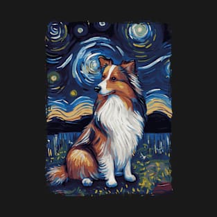 Shetland Shepherd Dog Starry Night T-Shirt