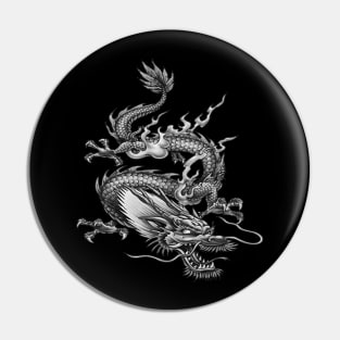 Chinese Black Dragon Mythical Creature Pin