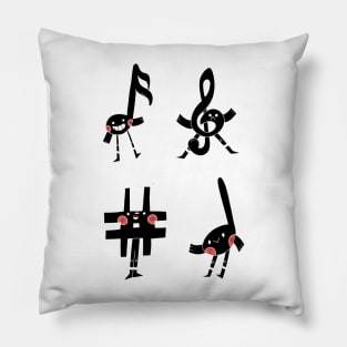 Funny Music Note Art, Cute Music Notes Pillow