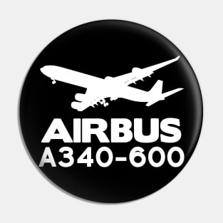 Airbus A340-600 Silhouette Print (White) Pin