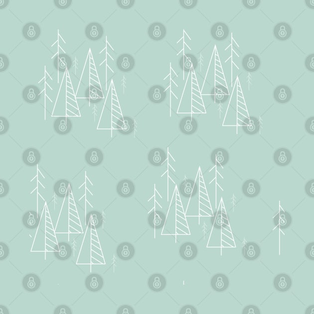 Seamless pattern with white trees by Nataliia1112