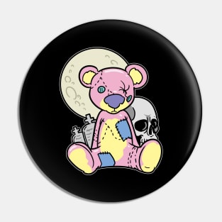 Pastel Goth Voodoo Doll Teddy Bear Kawaii Pin