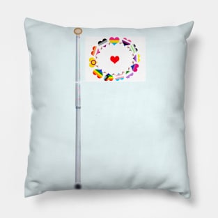 All New Pride Flag All Inclusive On Flagpole Pillow