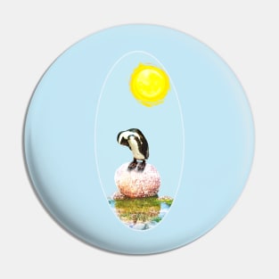 Napping Penguin in the Sun Pin