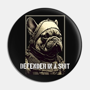 French Bulldog Defender In A Suit Pin