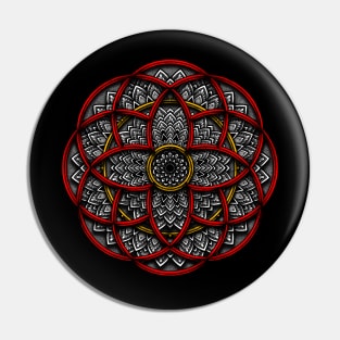 Geometric Mandala Red Pin