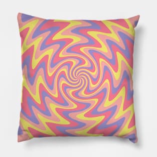 Abstract Retro swirl Pink pastel Pillow