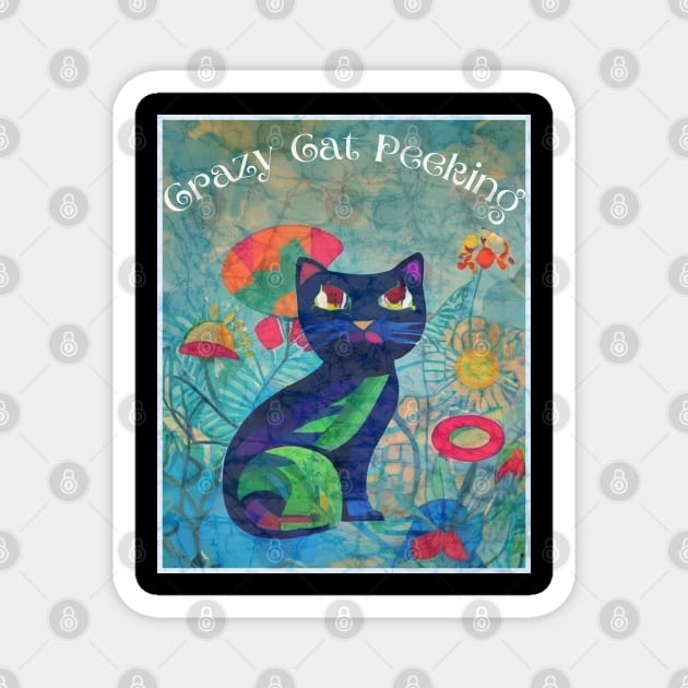 Grateful Dead and Company deadhead phish fans China Cat Crazy cat Peeking Magnet by Aurora X