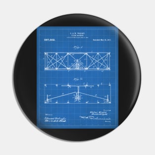 Wright Brothers Plane Patent - Aviation Art - Blueprint Pin