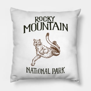 Rocky Mountain National Park: Falling Mountain Lion Pillow