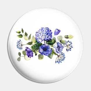 Blue flowers Pin