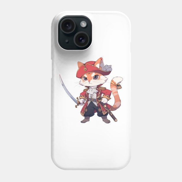 Pirate Swashbuckler Cat Hero Phone Case by SundayDonuts