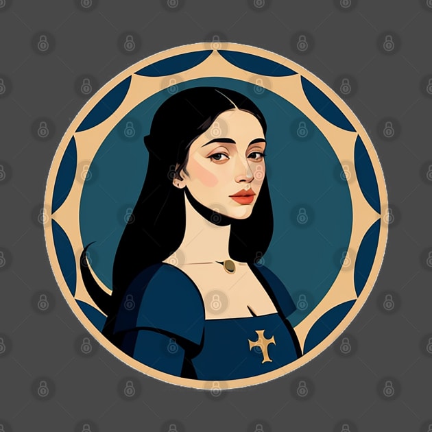 Beautiful Renaissance Woman Wearing a Blue Gown by CursedContent