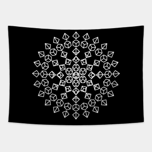 Polyhedral Dice Star White Tapestry