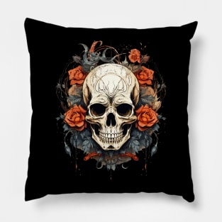 Skull and Roses Pillow