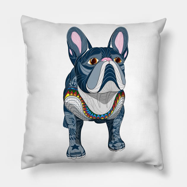 Bulldog Frances Pillow by ladinoariel