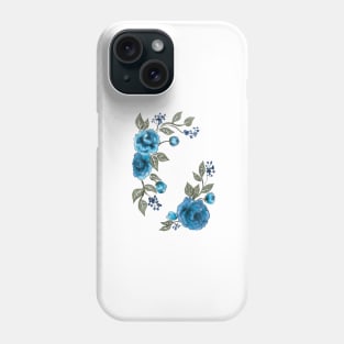 Blue flower design Phone Case