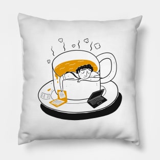 Man sleeping in cup Pillow