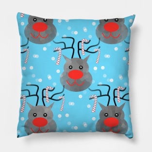 WHITE Christmas Reindeers Pillow