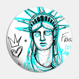 New York City, American liberty, freedom. Cool t-shirt quote trendy street art Pin