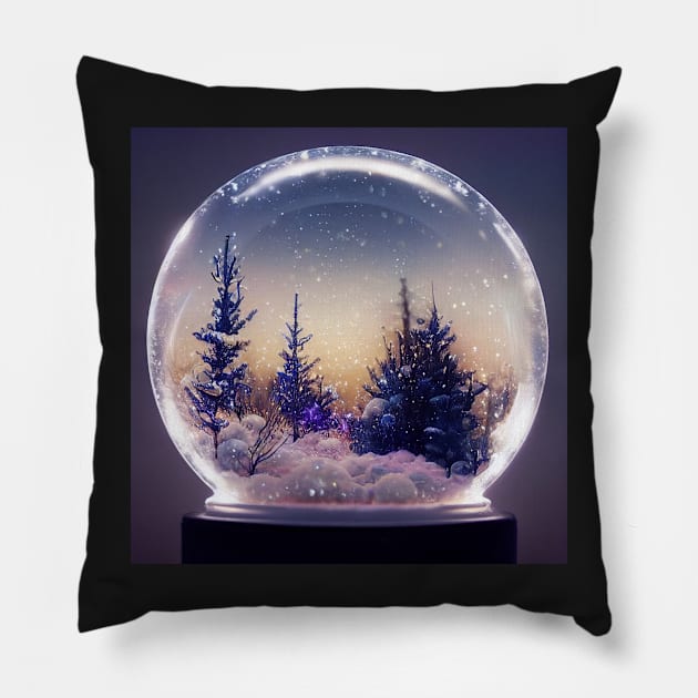 Forest Dreamscape Snowglobe Pillow by RoseAesthetic