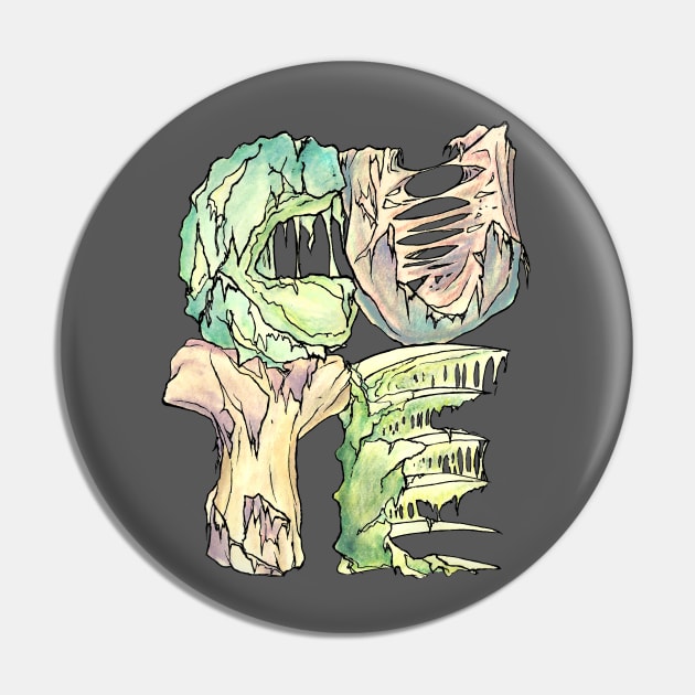 Dramabite Cute Typography Text Character Statement Undead Apocalypse Pin by dramabite