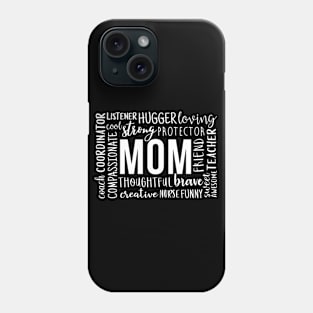 Mom word cloud mom letters design gift Phone Case