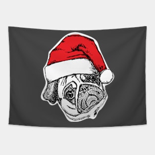 Pugly Ugly Christmas Bah Hum Pug Tapestry