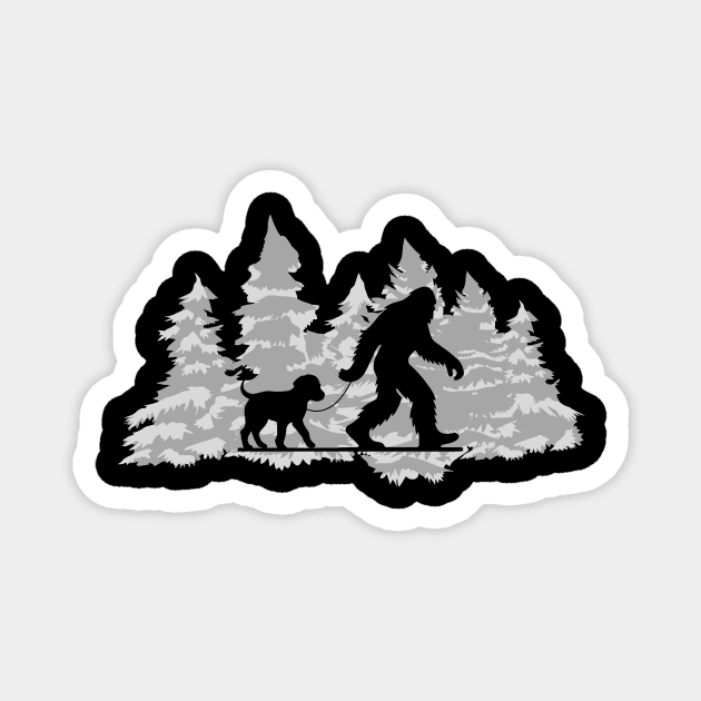 Dog Walker Animal Lover Bigfoot Magnet by The WYLD Tribe