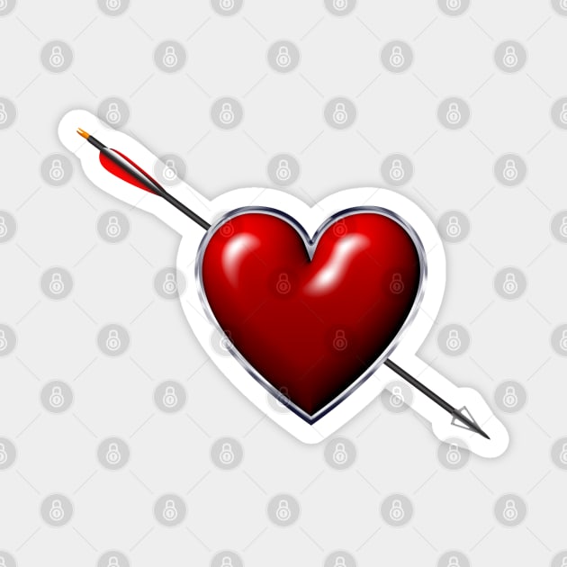 Arrow Shot Through The Heart Magnet by DrewskiDesignz