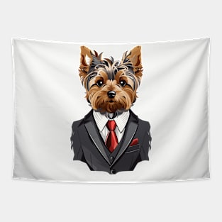 Yorkshire Terrier With Suit Tapestry