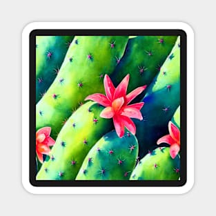 Watercolor cactus plant cactus pattern Magnet