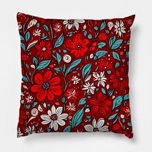 red flowers pattern gift ideas Pillow