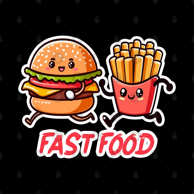 Fast Food Hamburger and French Fries by Plushism