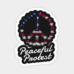 Peaceful Protester Peace Sign Magnet