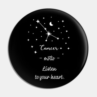 Key phrases of the zodiac signs: Cancer Pin