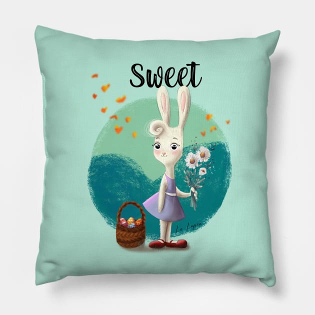 Sweet bunny Pillow by Lu Lapin