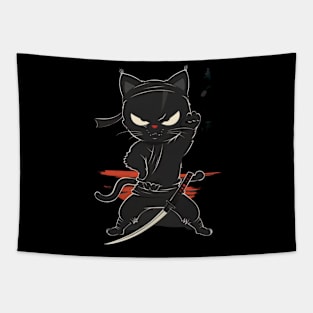 Cat Ninja Stealth Purr-fect Fury Tapestry