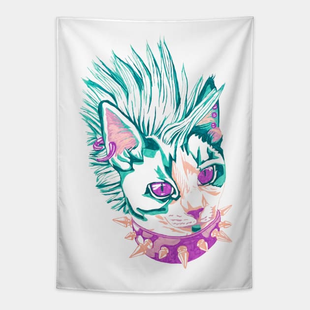 Punk Cat Tapestry by RaLiz