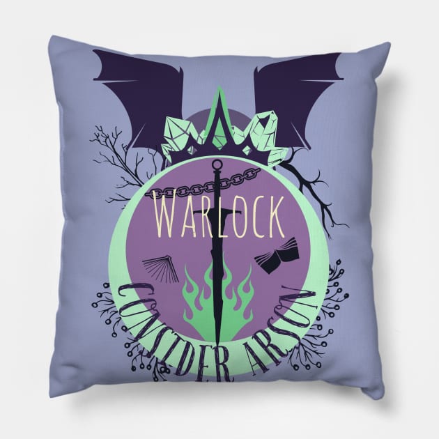 Hello my name is.. Warlock Pillow by MegBliss