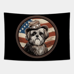 Patriotic Lhasa Apso Tapestry