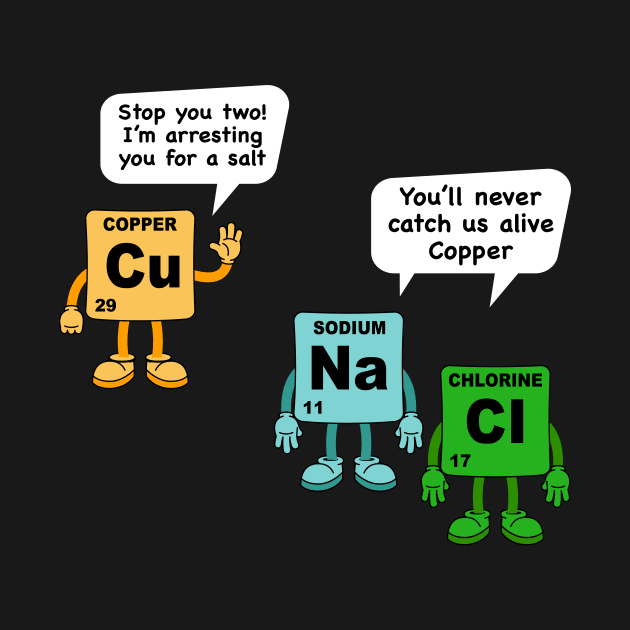 Salt and Copper Periodic Table Police Pun Chemistry by Wakzs3Arts