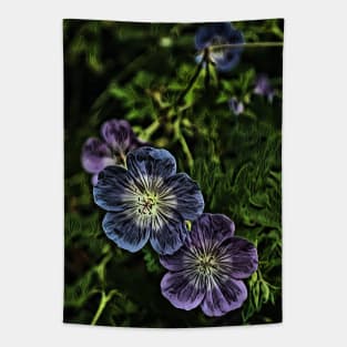 Dark Lunapic Geraniums Tapestry