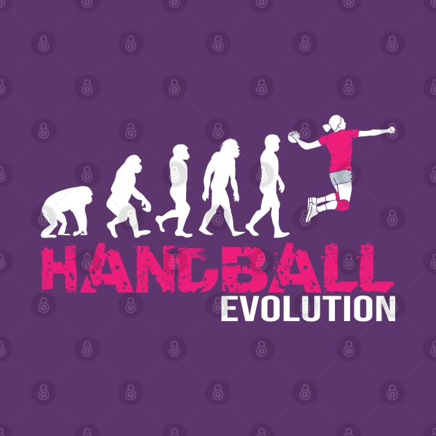 Evolution of Handball Women Gift Girls Pink by Shirtbubble