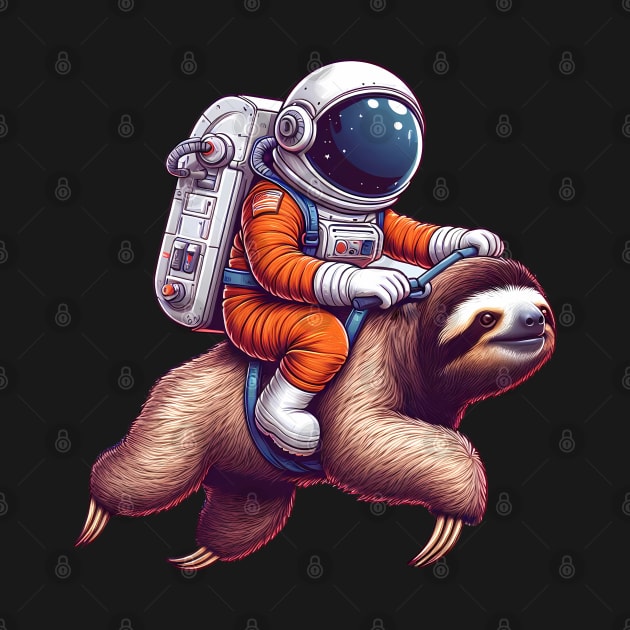 Astronaut Riding Sloth by TWOintoA