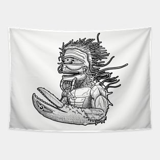 Lobster Monster (Lines Only) Tapestry