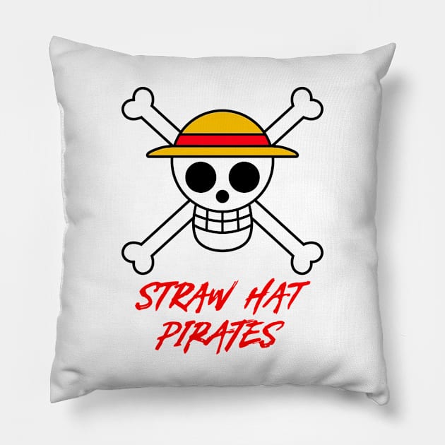 Straw Hat Pirates Jolly Roger Pillow by songolas