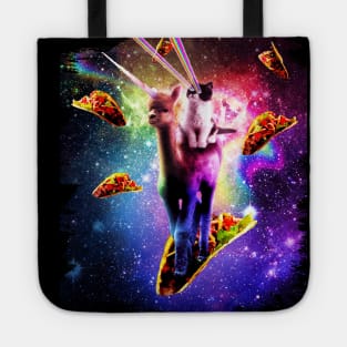 Cosmic Cat Riding Alpaca Unicorn Tote