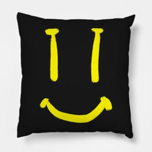 Yellow Smug Smiling Face Pillow